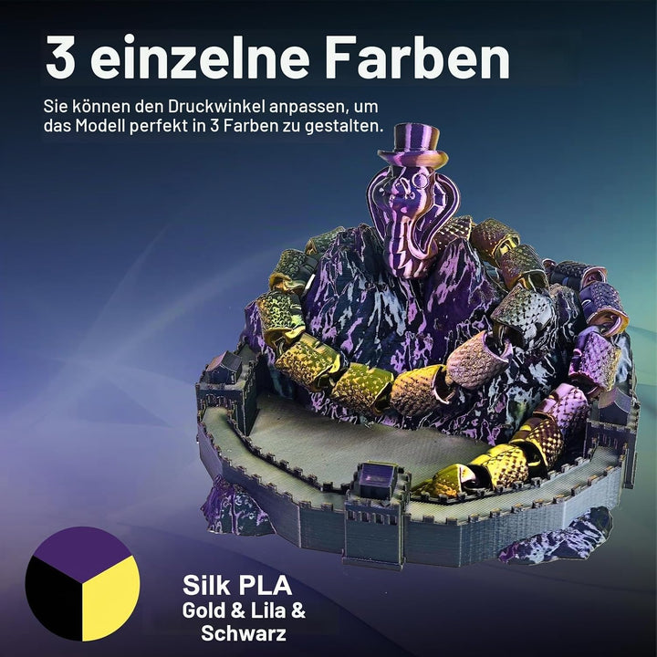 ERYONE Dreifarbiges Seiden PLA Filament 1.75mm,Seidiges Mehrfarbiges PLA-Filament für 3D-Drucker +/-