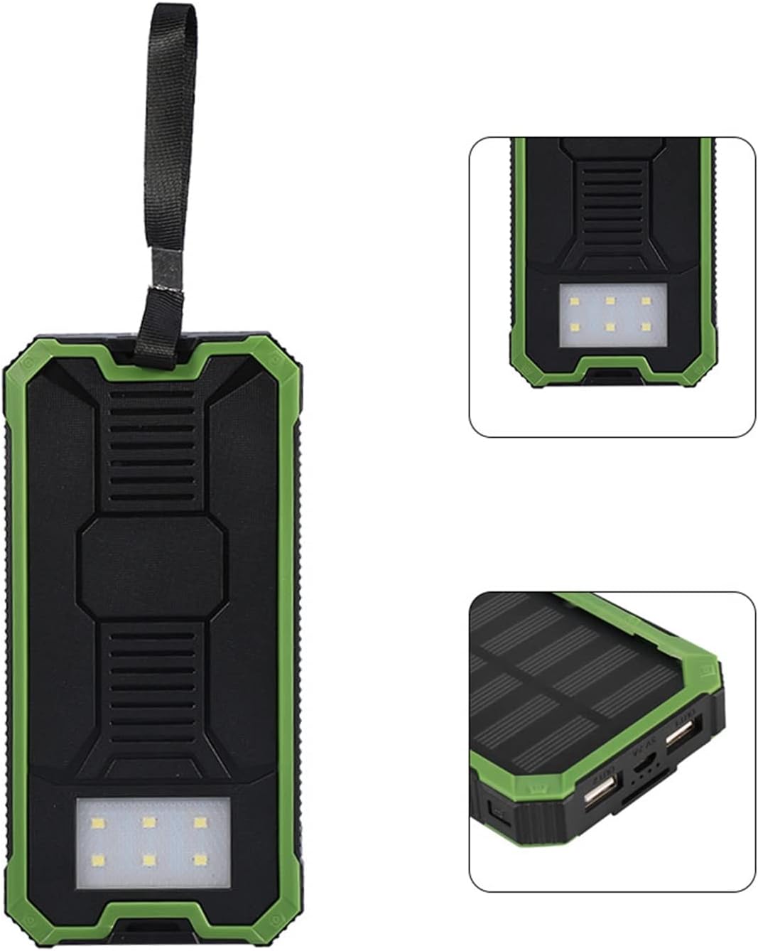 Solarladegerät Power Bank, 20000mAh Schnelles Aufladen Tragbar Doppeltes USB Solar Mobile Power Bank