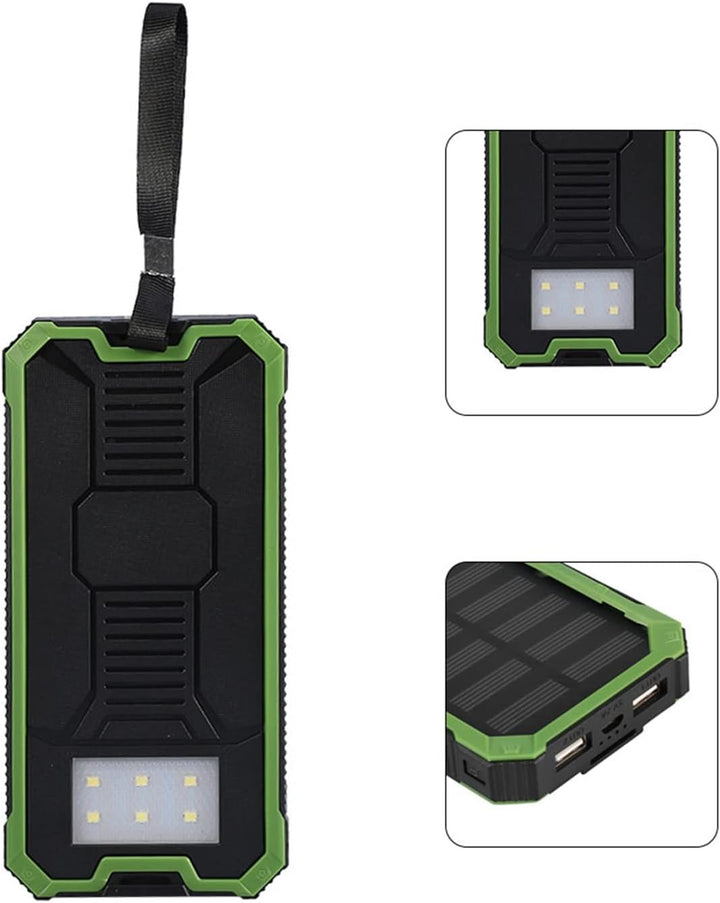 Solarladegerät Power Bank, 20000mAh Schnelles Aufladen Tragbar Doppeltes USB Solar Mobile Power Bank