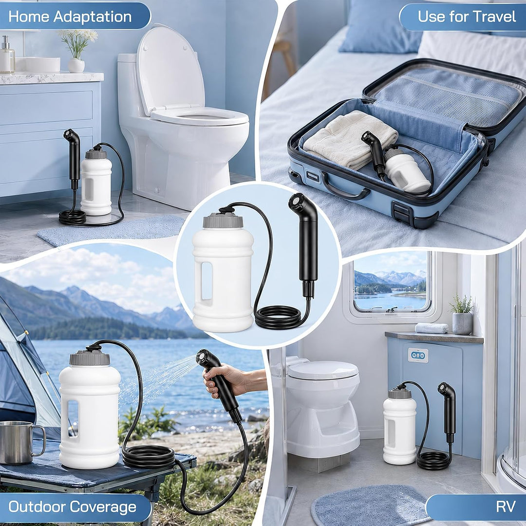 Bidet Po Dusche, 2.5L Elektrisch Peri Bottle Podusche Tragbares Reisen Camping 3 Wasserfluss-Modi Ba