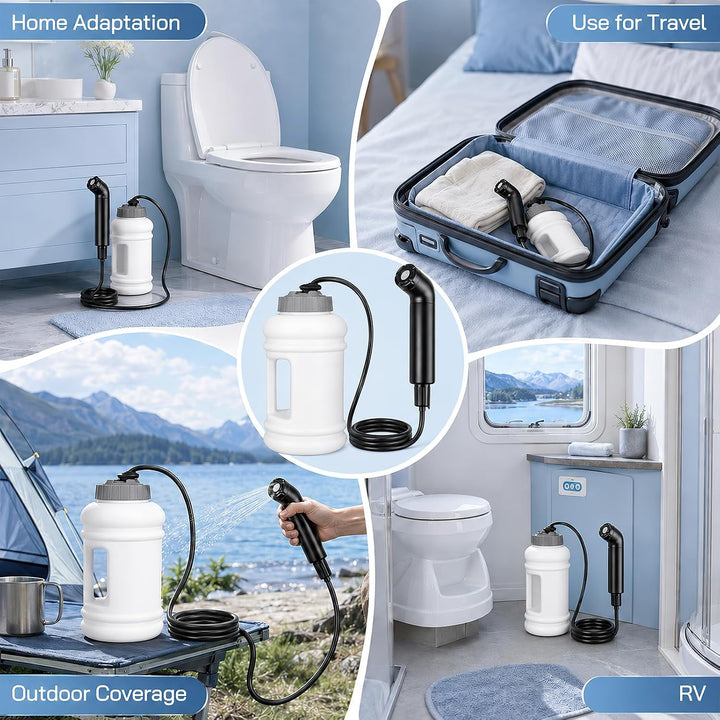 Bidet Po Dusche, 2.5L Elektrisch Peri Bottle Podusche Tragbares Reisen Camping 3 Wasserfluss-Modi Ba