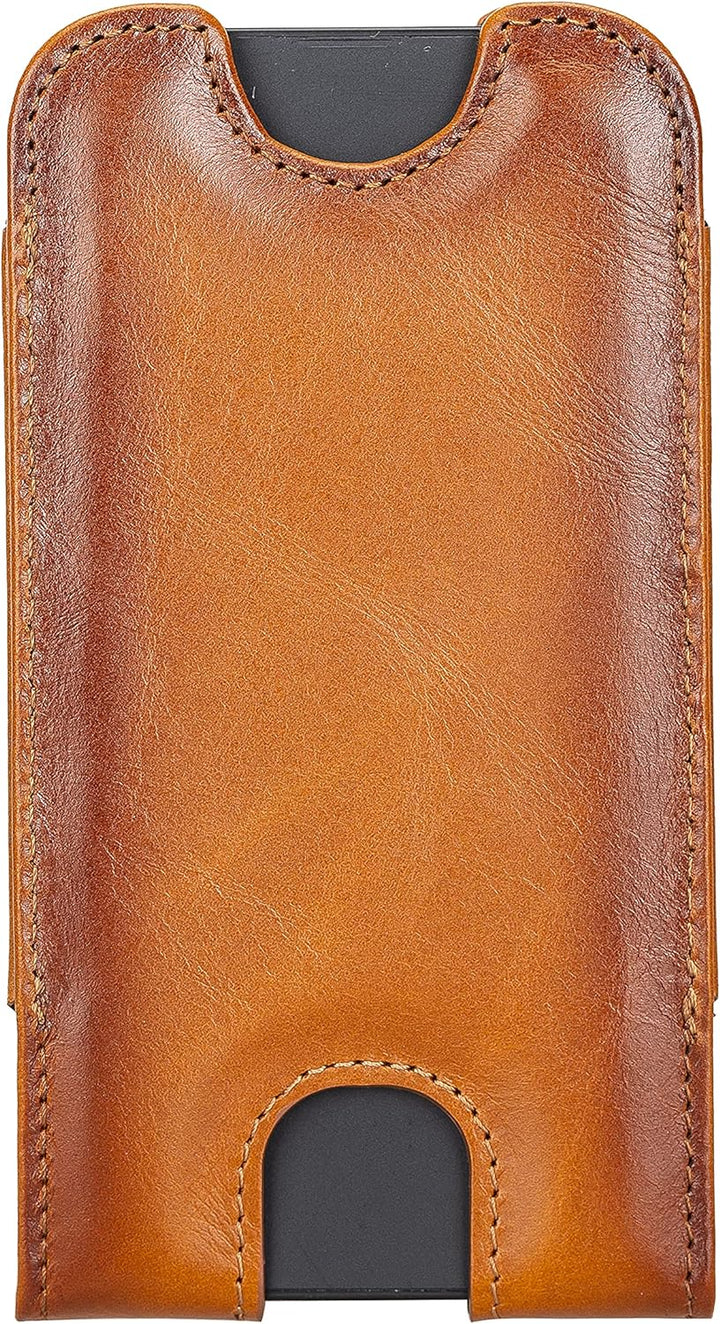 Solo Pelle Lederhülle für das iPhone 12 Mini + 13 Mini bis 5,4 Zoll Case Leder Hülle Ledertasche aus