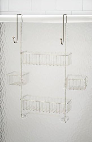 mDesign Duschablage zum Hängen über die Duschtür – praktisches Duschregal ohne Bohren aus Metall – s