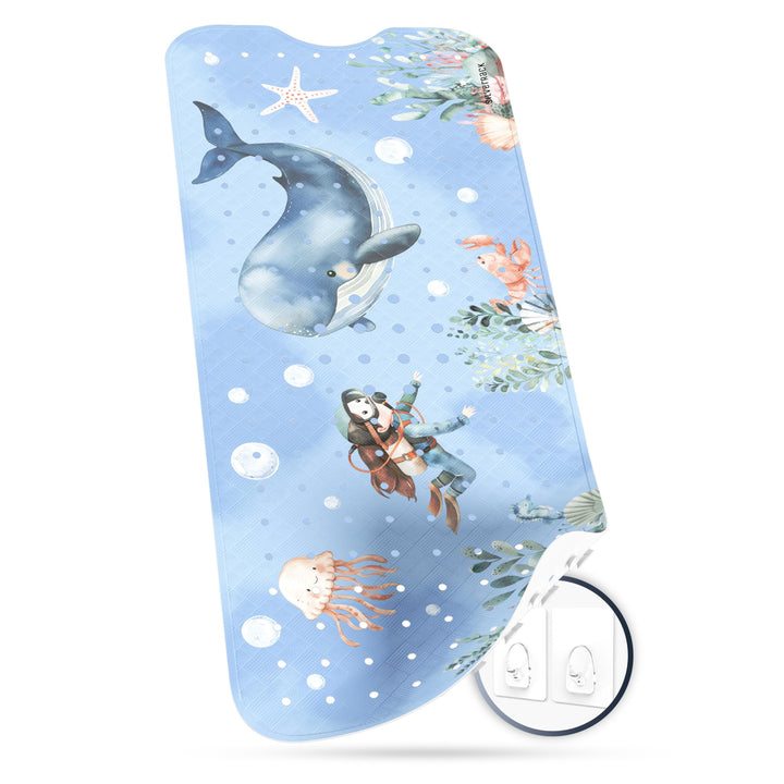 Badewannenmatte Kinder rutschfest [100x40cm] - Antirutschmatte Badewanne BPA frei - Badematte Kinder