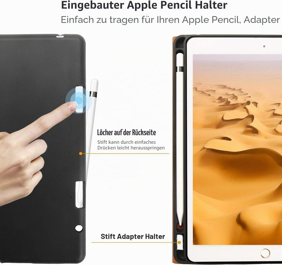 Gexmil Hülle für iPad Mini 5./4. Generation 2019/2015 7,9 Zoll Echt Leder Hülle mit Stylus Halter An