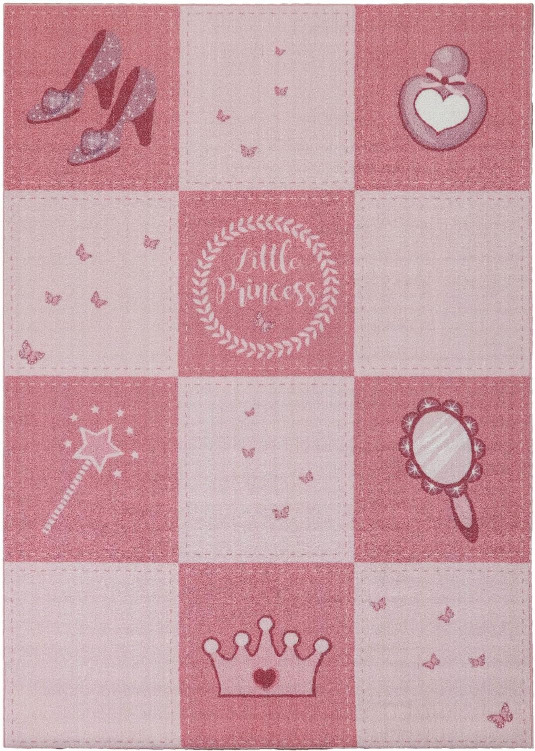 SIMPEX KinderTeppich, Prinzessin-Design, Rosa, 100 x 150 cm, Teppich für Kinder, Kinderzimmer 100 x