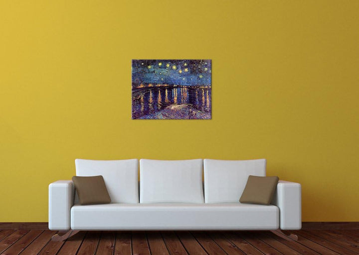 Bilderdepot24 Bild auf Leinwand | Vincent van Gogh - Sternennacht über der Rhône in 80x60 cm als Wan