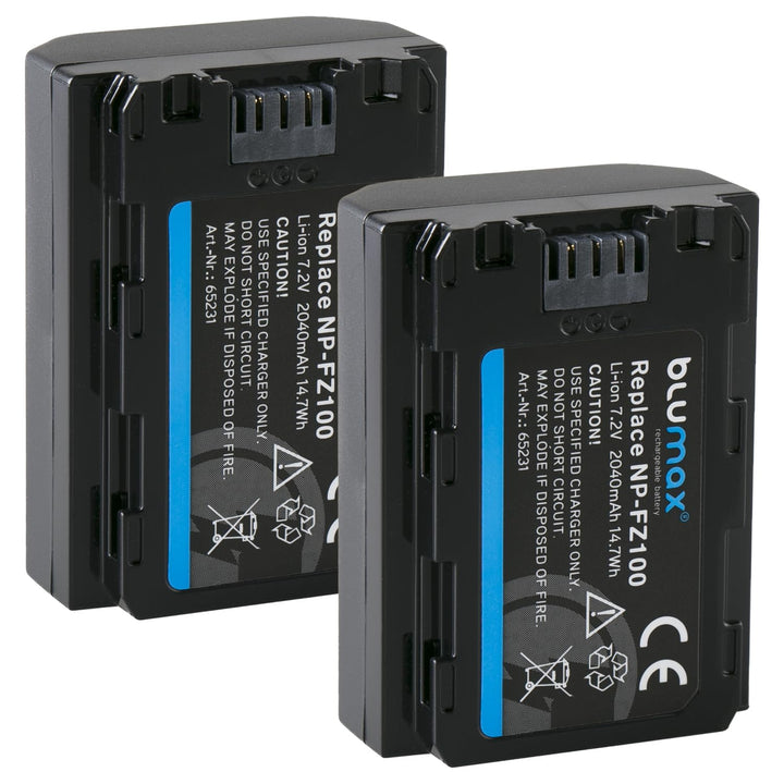 2X Blumax Akku ersetzt Sony NP-FZ100-2040mAh - für Sony Alpha Sony FX30-7 IV 7c 7RIV 7RV 7RIII ZV-E1