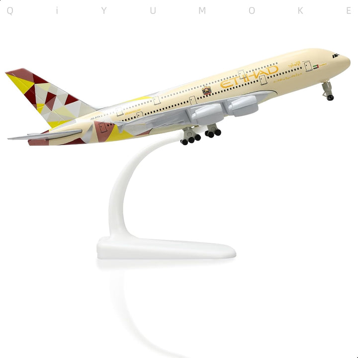1/300 Metallflugzeugmodell für Etihad A380 für Airbus A380 Modellflugzeug mit Ständer (7.5 Zoll lang