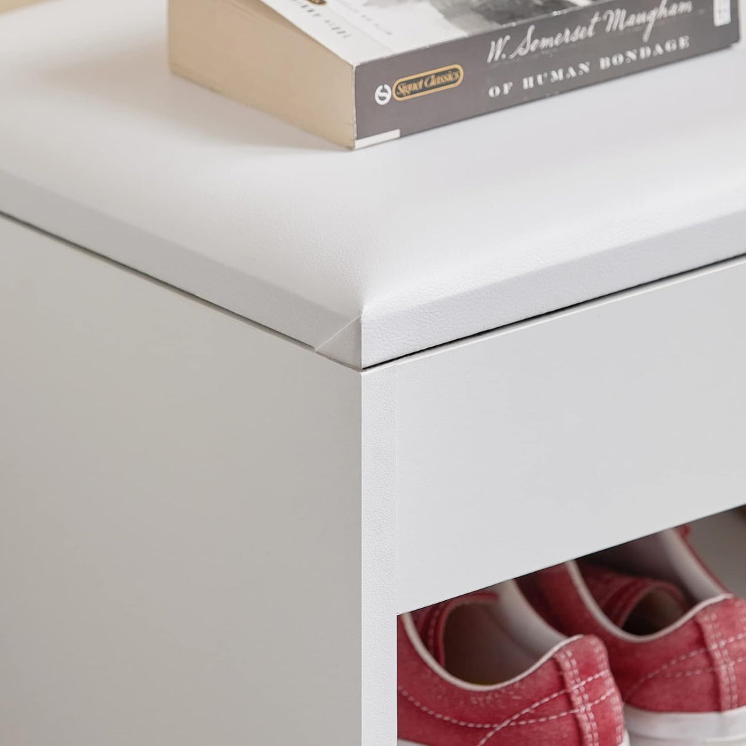 SoBuy® FSR25-W Schuhbank mit Sitzfläche Sitzbank Schuhregal Schuhschrank, Schuhtruhe weiss BHT ca.: