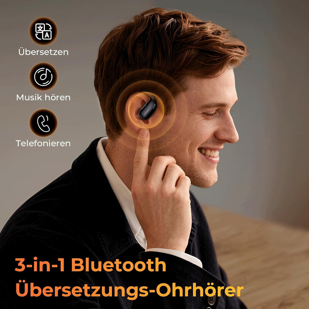 kentfaith KI Übersetzer Kopfhörer, 3-in-1 Echtzeit Sprachübersetzer Kopfhörer 150 Sprachen & 16 Offl