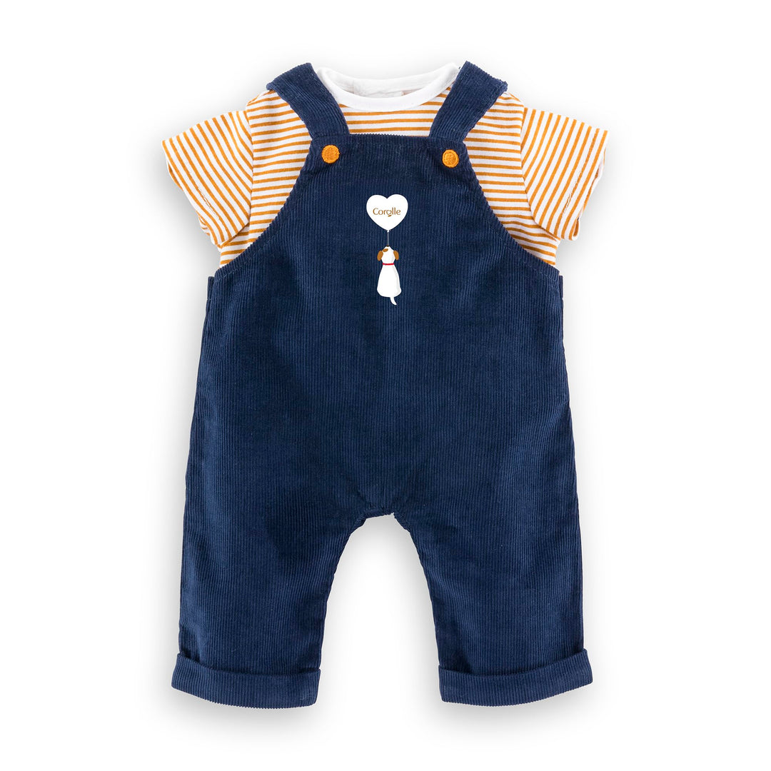 Corolle T-Shirt und Latzhose, Marineblau, Kleidung, für Puppen, 30 cm, ab 18 Monaten, 9000111190