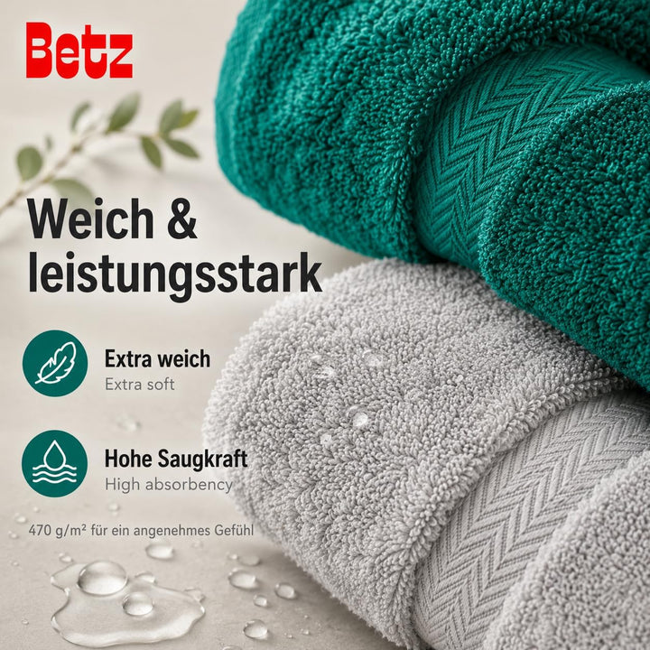 Betz 10-TLG. Handtuch-Set Premium 100% Baumwolle 2 Duschtücher 4 Handtücher 2 Gästetücher 2 Waschhan