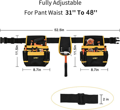 Werkzeuggürtel,Werkzeuggürtel Herren mit 26 Taschen,Robuste Handwerker Gürtel,Verstellbar und Abnehm