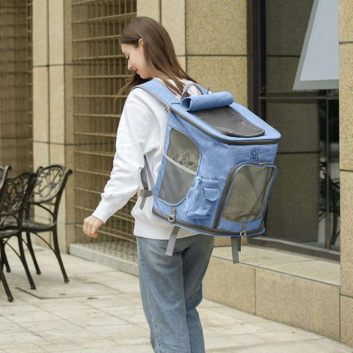 PETCUTE Hunderucksack,Faltbarer Katzenrucksack für Katzen und Hunde mit Abnehmbare Matte,Atmungsakti