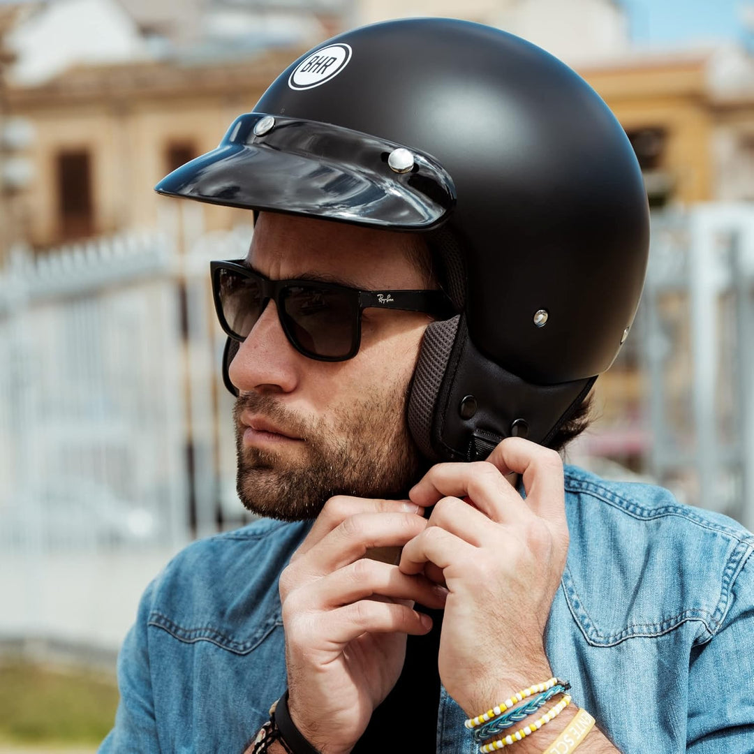 BHR Demi-Jet Helm 803 Simply, Praktischer Rollerhelm mit ECE-Zulassung, Motorrad-Jet-Helm mit abnehm