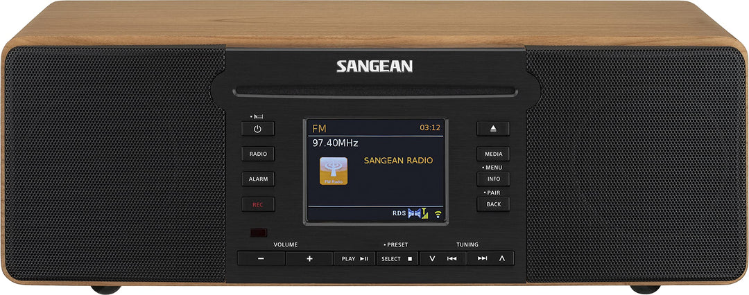 SANGEAN DDR-66 BT Kompaktes All-in-One System mit Internet-Radio, Musik-Streaming, DAB+, FM, AUX, US