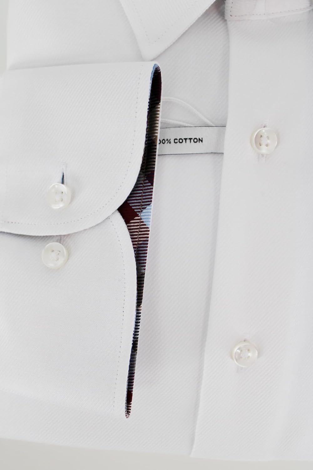 ETERNA Herren Langarmhemd Business-Hemd Comfort Fit Kent-Kragen unifarben mit schmalen Patch-Streife