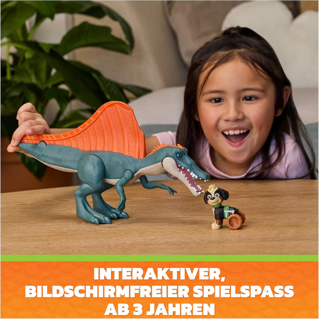 PAW PATROL: Der Dino Film Rise &amp; Roll Dino-Set mit Rex, ab 3 Jahren | 18 cm Spinosaurus | Dino-Wirbe