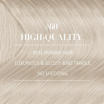 YoungSee Clip in Extensions Platinblond 30 CM Clip in Extensions Echthaar Blond Echthaar Extensions