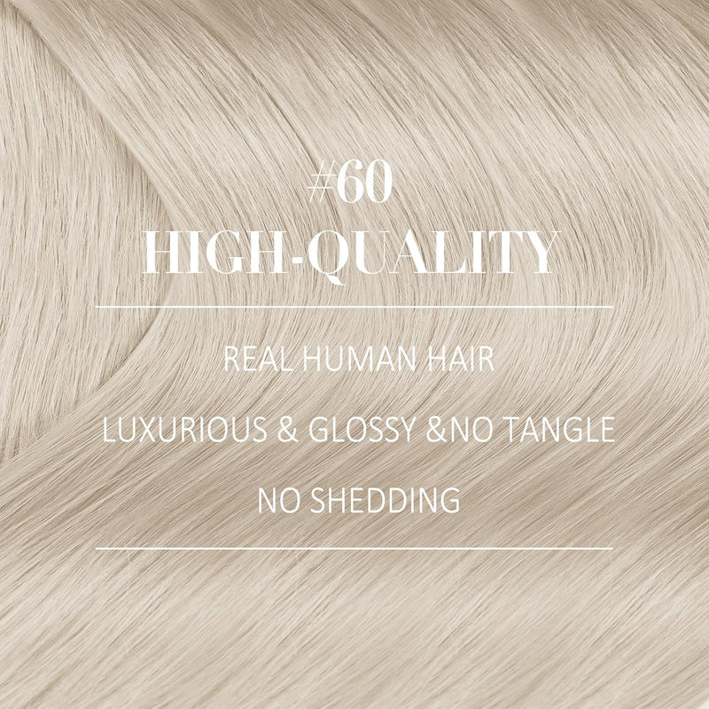YoungSee Clip in Extensions Platinblond 30 CM Clip in Extensions Echthaar Blond Echthaar Extensions