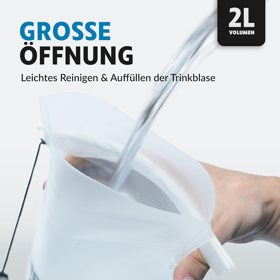 Terra Peak® Premium Trinkblase 2L oder 3L INKL. 2 x Schlauch & 1 x Reinigungsbürste für Rucksack, Wa