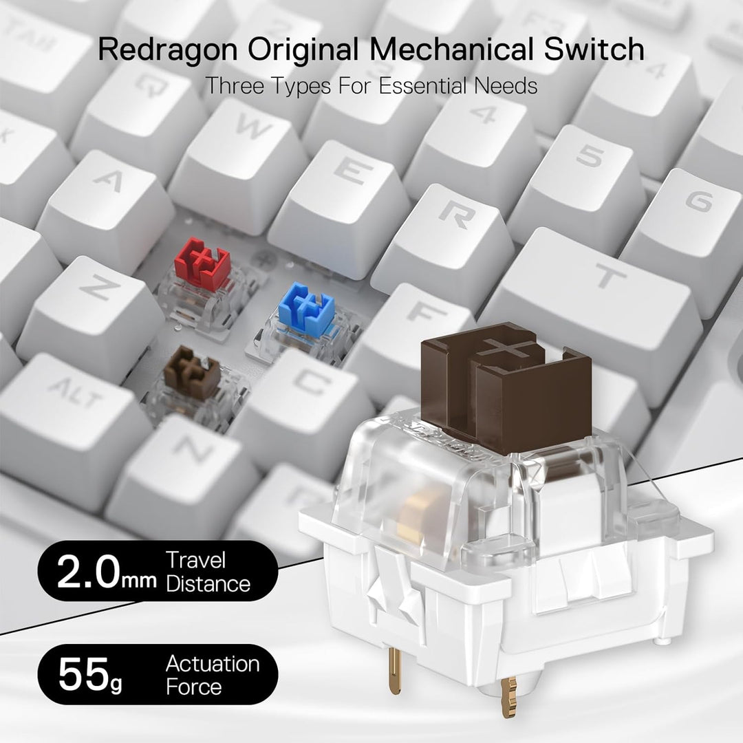 Redragon K585 DITI Einhändige mechanische RGB-Gaming-Tastatur, Typ-C-Profi-Gaming-Tastatur mit 7 int