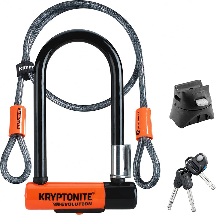 Kryptonite 808 Kabelschloss Evolution series 4 Integrated Chain 1090, Schwarz, 90cm & Evolution Mini