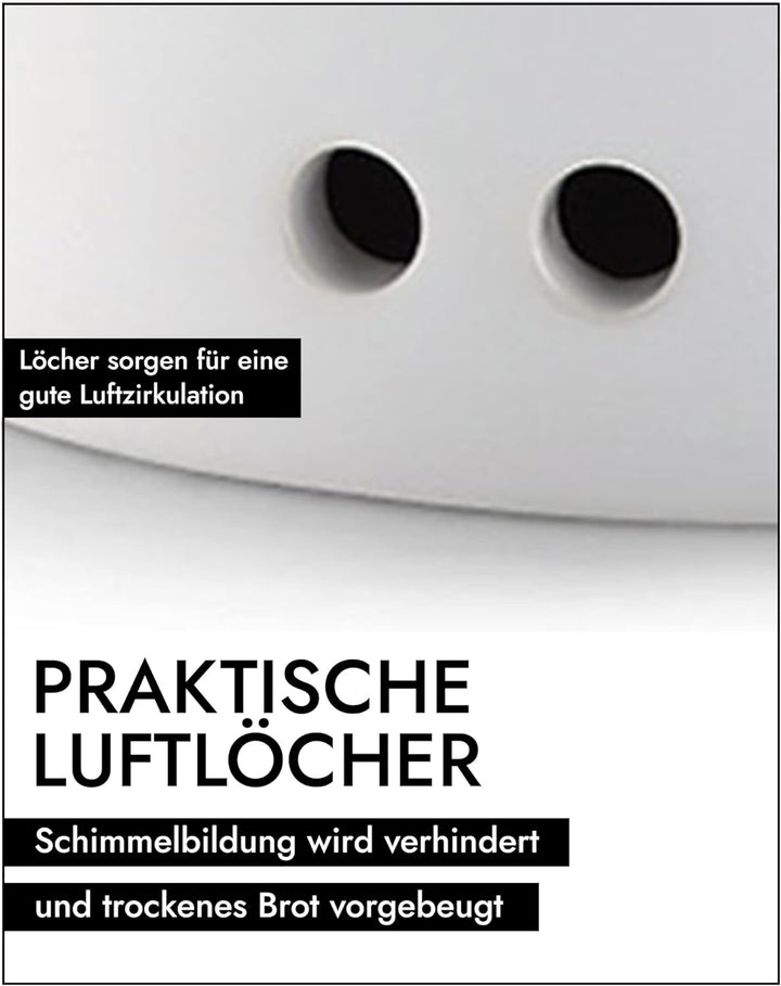 Continenta Brottopf oval mit Holzdeckel, 36 x 23 x 13,5 cm 36 x 23 x 13,5 centimeters Weiss, 36 x 23