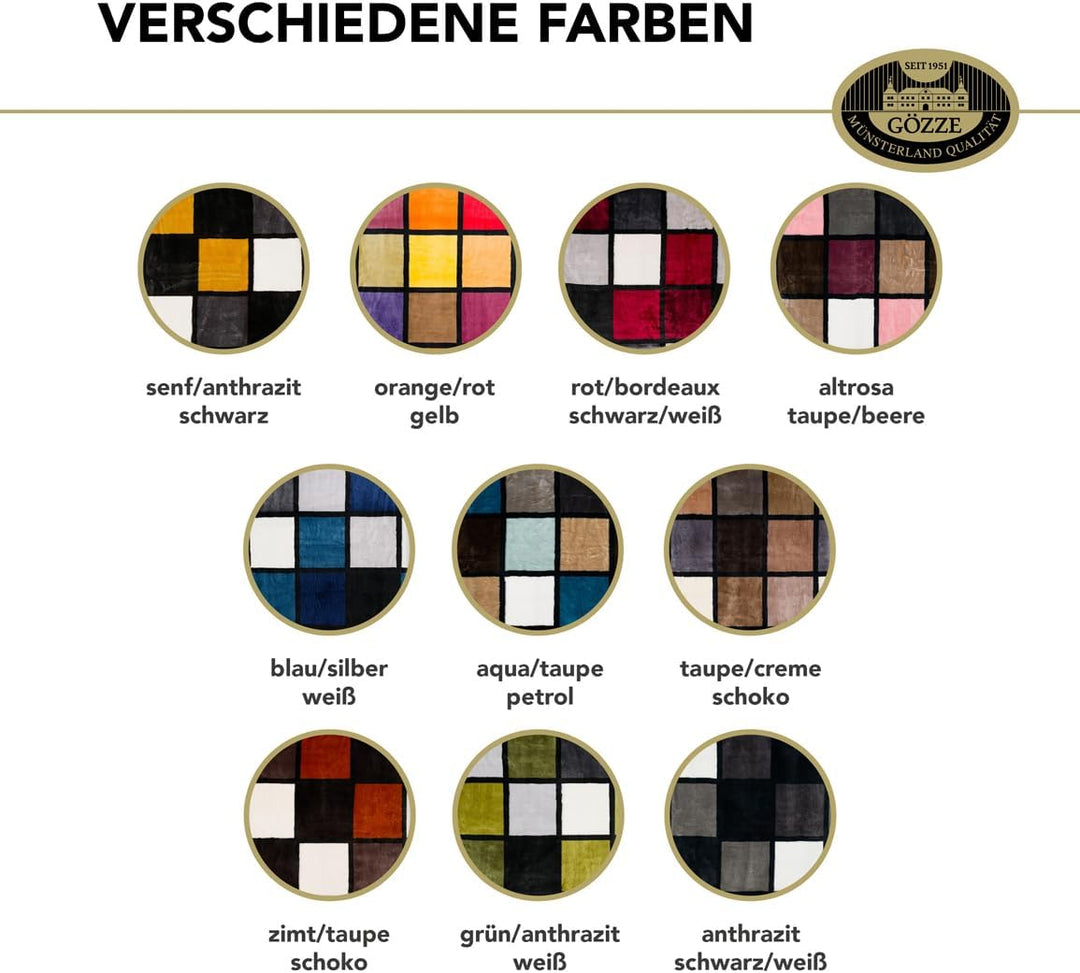 Gözze - Weiche Kuscheldecke, Cashmere Feeling, Hohes Stoffgewicht 500 g/m², Antigua, 150 x 200 cm -