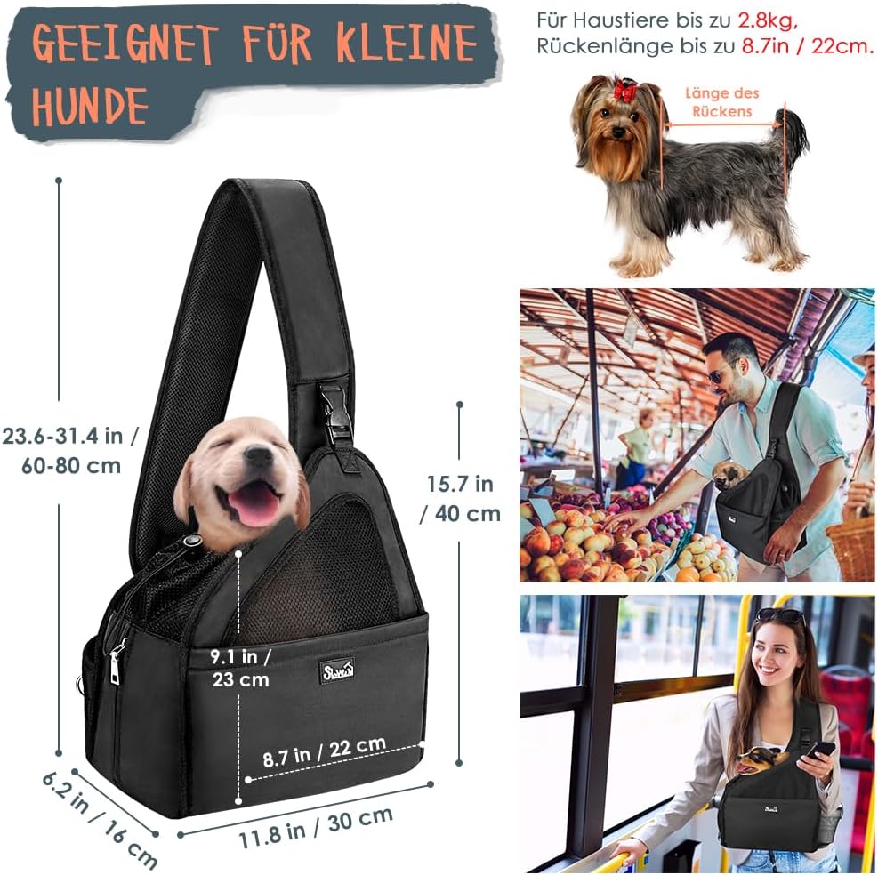 Eyein Hundefreundlich Tragetücher Hunde, Hände frei Reisetasche für kleine Haustiere mit verstellbar