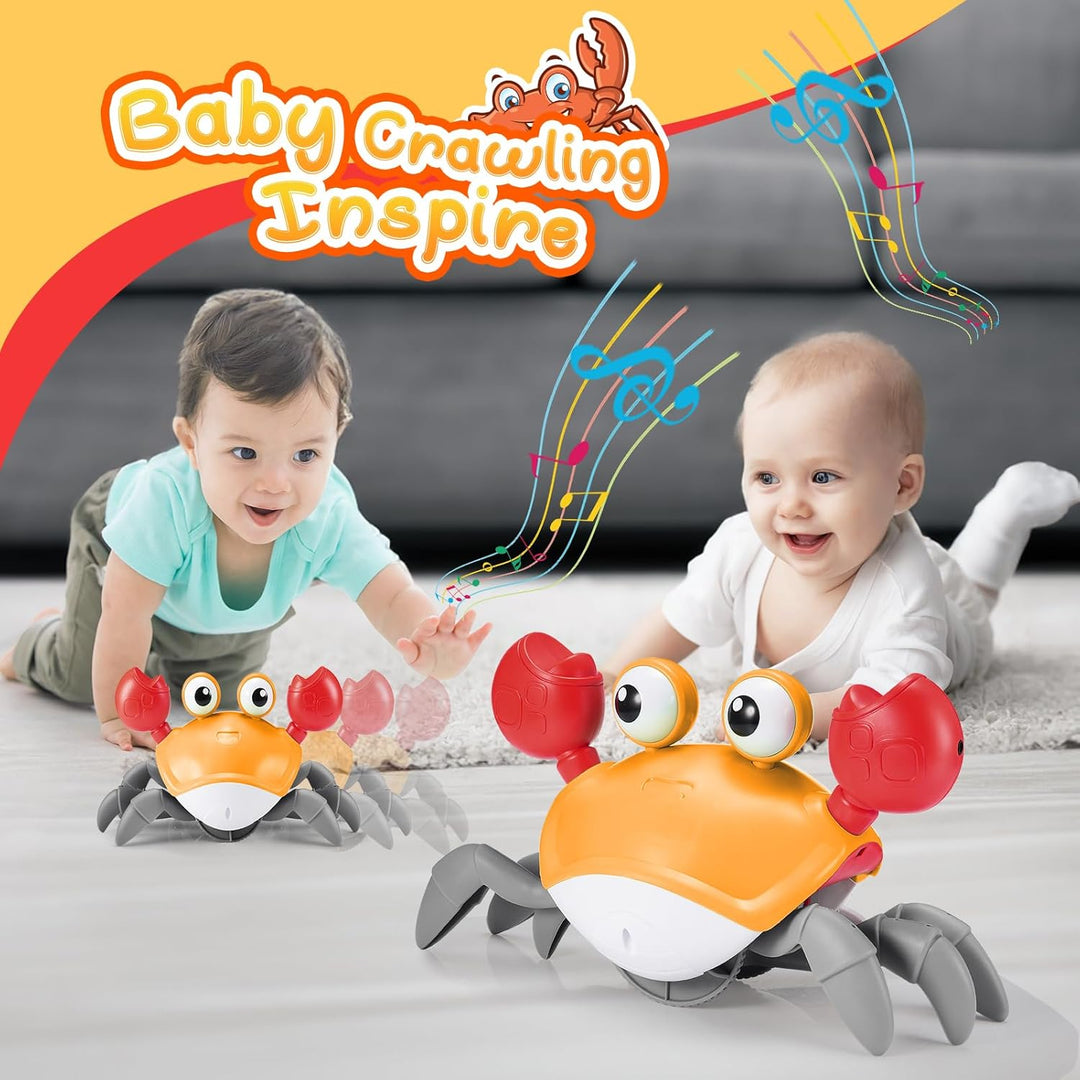 Adeokay Krabbe Baby Spielzeug 1 2 3 Jahr, Baby Crab Crawling Toy Spielzeug ab 6 7 8 9 10 Monate Kind