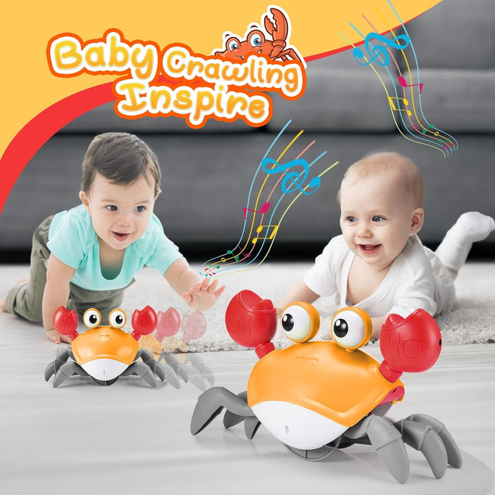 Adeokay Krabbe Baby Spielzeug 1 2 3 Jahr, Baby Crab Crawling Toy Spielzeug ab 6 7 8 9 10 Monate Kind