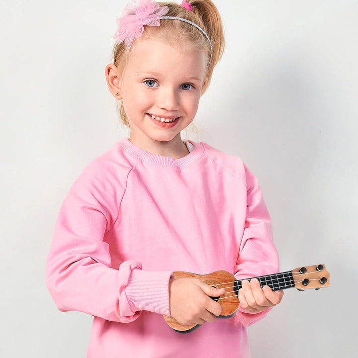 SAFIGLE 25cm Gitarre für Kinder：Mini Kindergitarre Ukulele Spielzeug 4-Saitige Musikgitarre Modell -