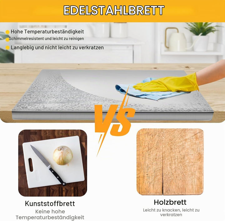 Edelstahl Arbeitsplatte Schneidebrett Küche Schneidbrettchen Schweres Schneidebrett Rutschfest und S