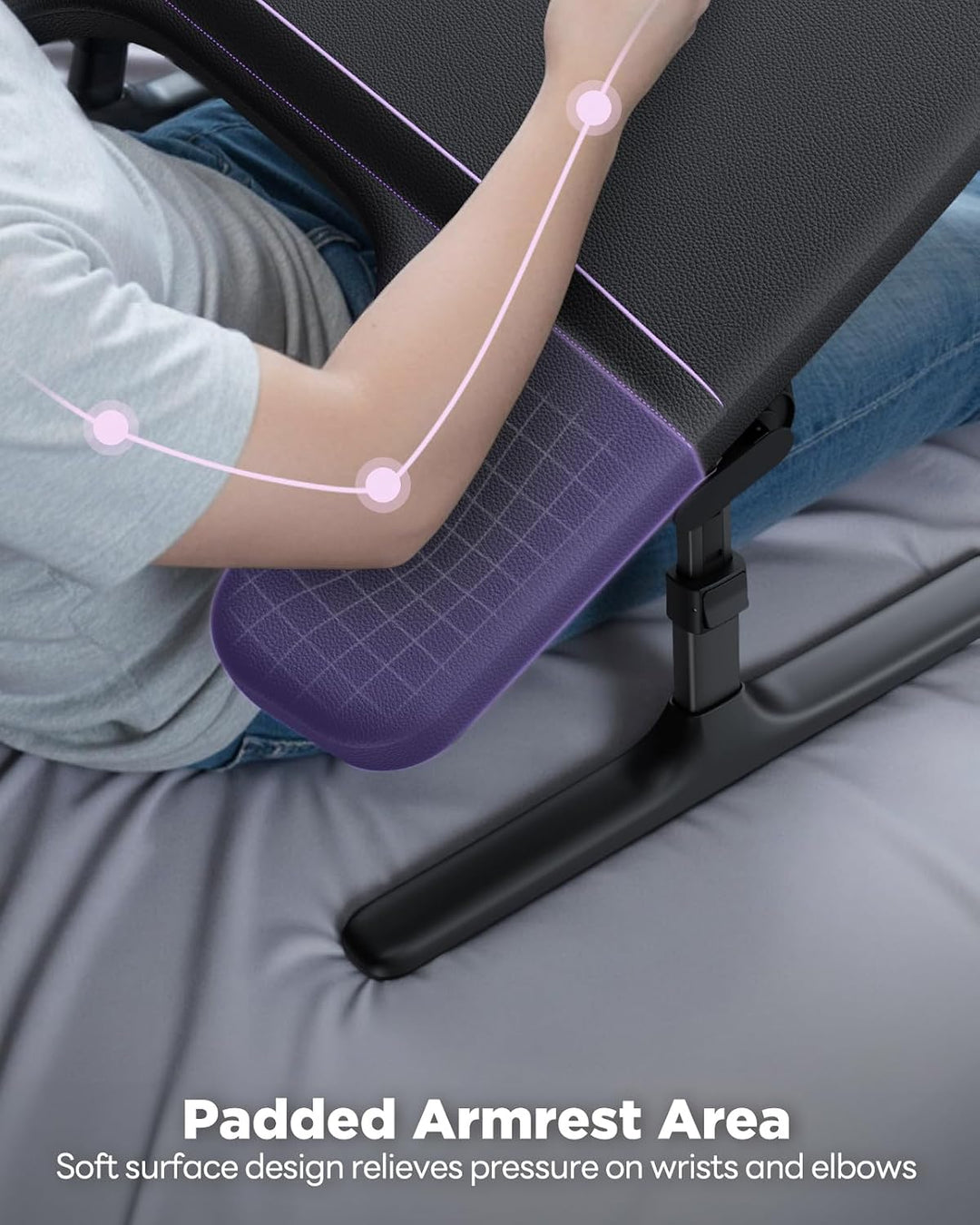 SAIJI Laptop Ständer für Bett und Sofa, Höhen und Neigungsverstellbarer Laptop Tisch mit Weichen Arm