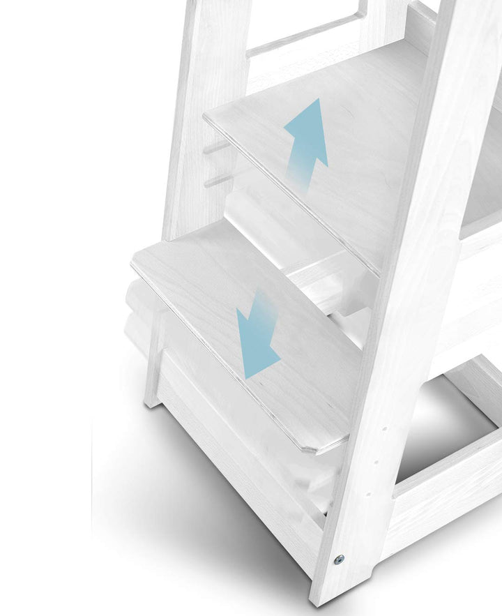 tiSsi ® Lernturm Montessori Entdeckertum mitwachsend Buche, Weiss