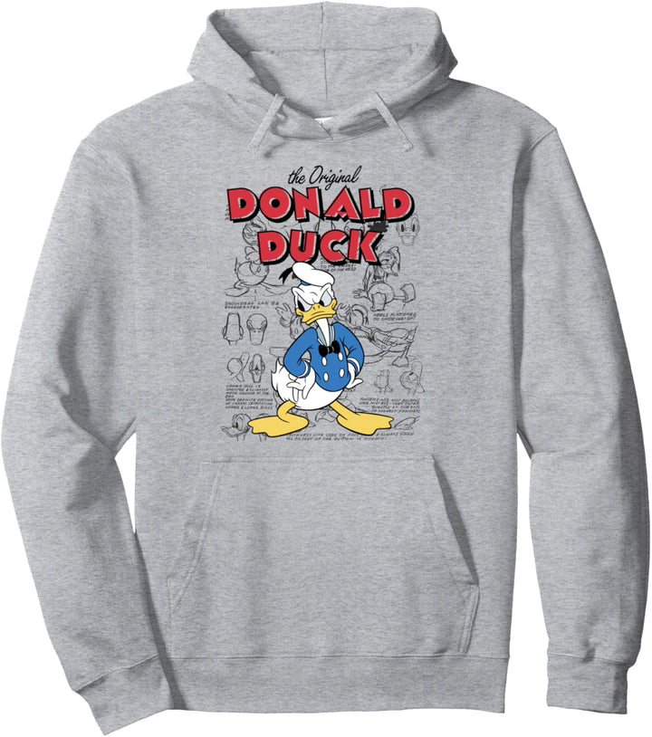 Disney Donald Duck Original Donald How To Draw Background Pullover Hoodie