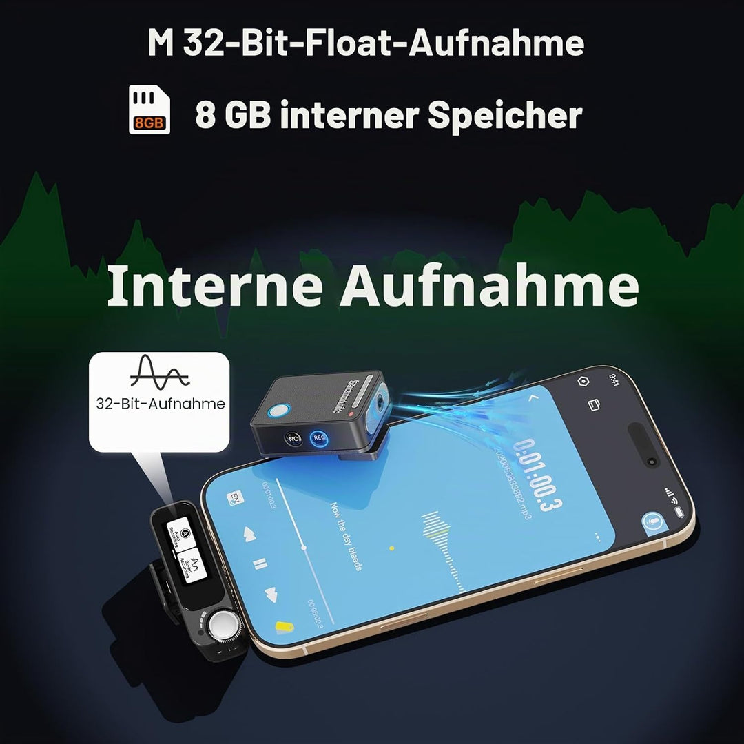 Saramonic Ultra Kabellos Lavalier Mikrofon, 32-Bit Float-Aufnahme, Timecode-Synchronisation, IPX5 wa