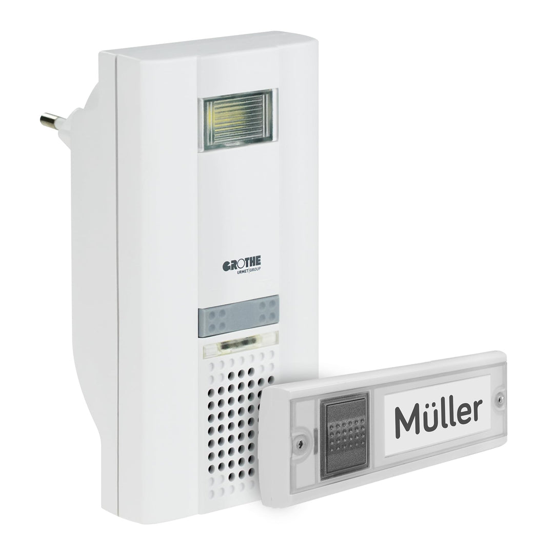 Grothe 1502005 Funkgong Steckdosen Set, 6 Melodien Mistral 400, 230 V, Weiss