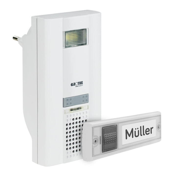 Grothe 1502005 Funkgong Steckdosen Set, 6 Melodien Mistral 400, 230 V, Weiss