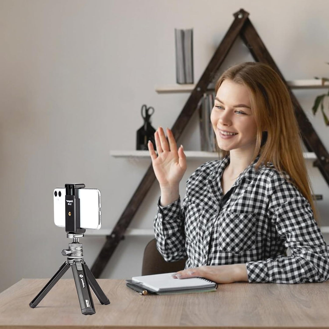 Fotopro Desktop-Stativ Alle Metallmaterialien Aluminiumlegierung 360-Grad-Kugelkopf 1/4 Zoll Schraub