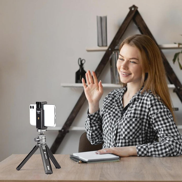 Fotopro Desktop-Stativ Alle Metallmaterialien Aluminiumlegierung 360-Grad-Kugelkopf 1/4 Zoll Schraub