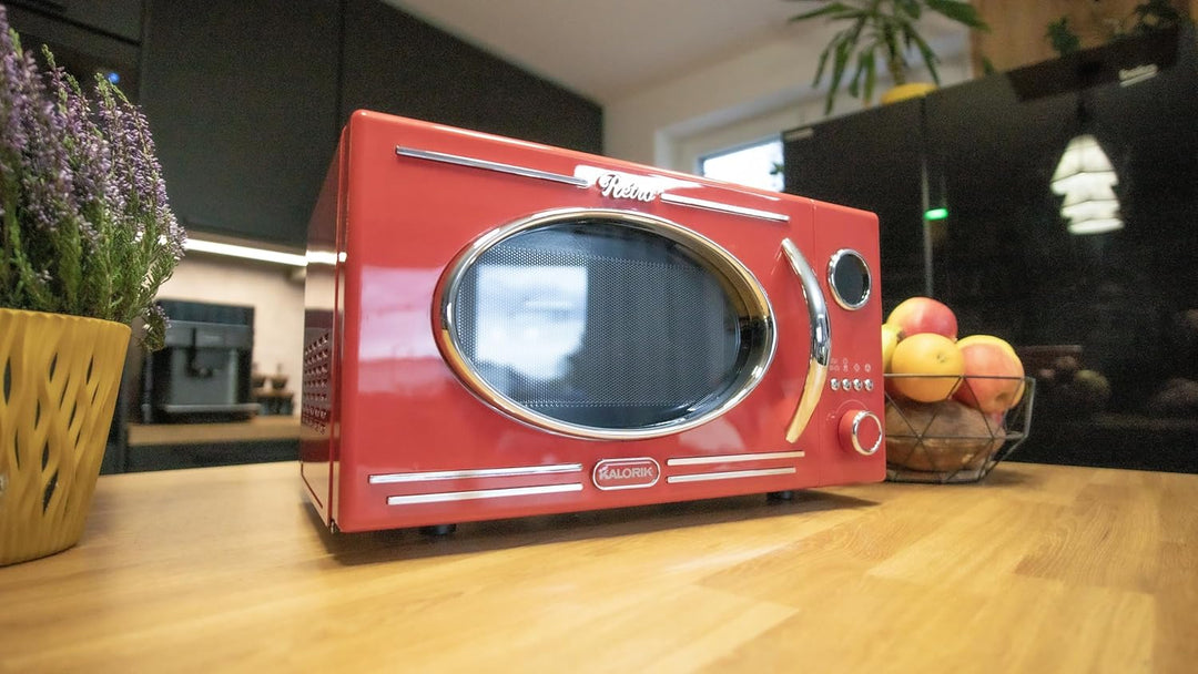 Kalorik Retro Mikrowelle, Rot, Vintage-Design, mit Grillfunktion, Digitale Steuerung, MW 2600 DGR 11