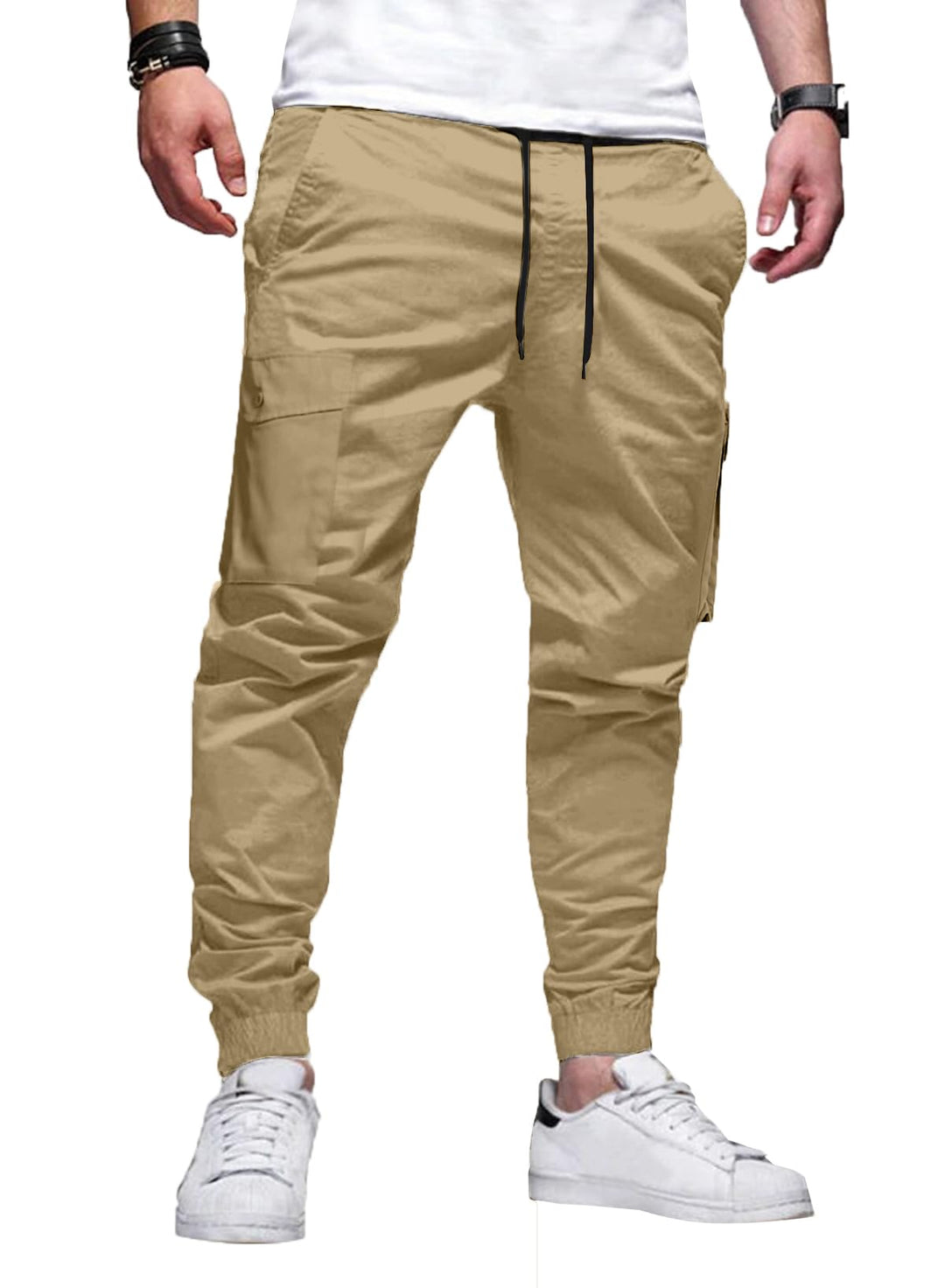 Elegancity Cargohose Herren Lang Casual Jogginghose Stretch Chino Hose Regular Fit Cargo Hose Elasti
