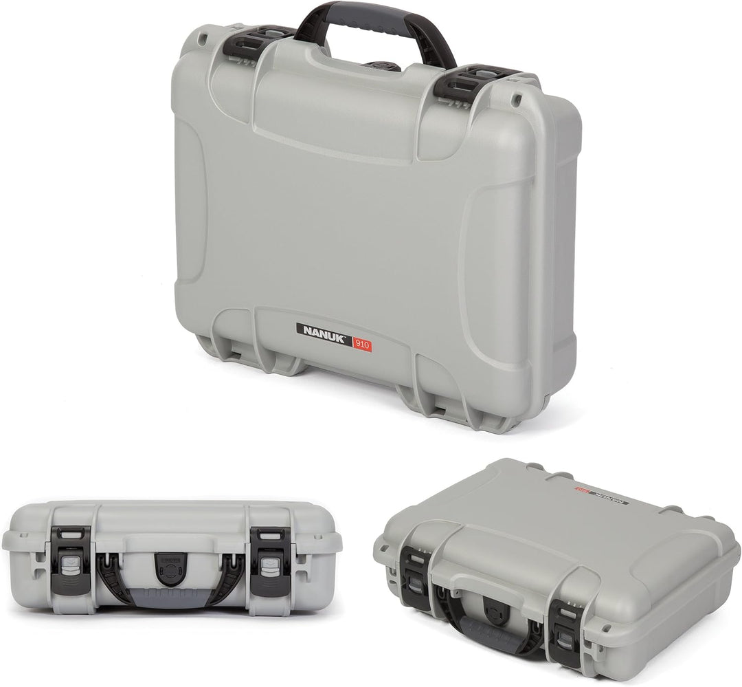 NANUK 910 Wasserdichter Hartschalenkoffer leer - Silber leer Silber, leer Silber