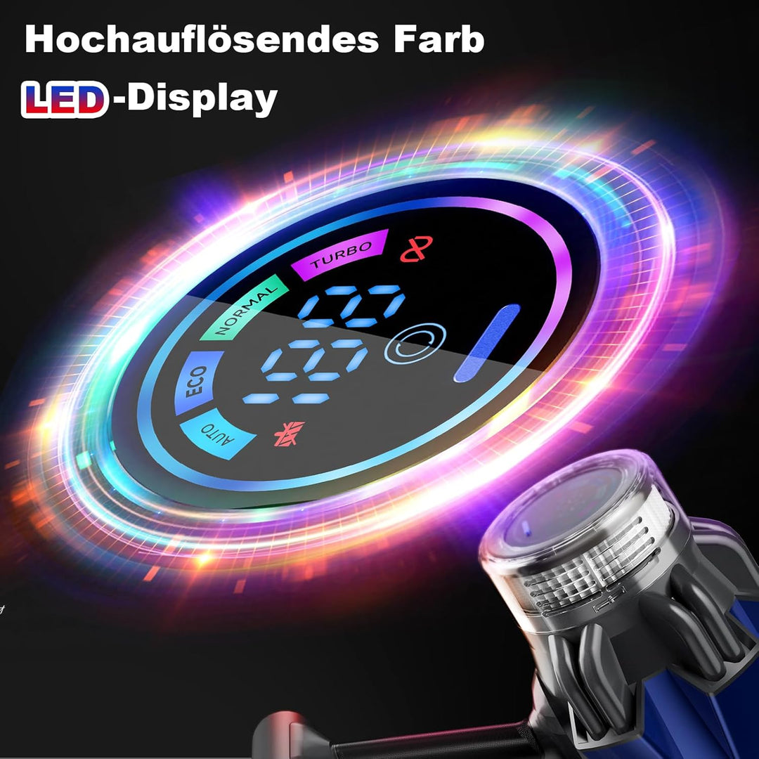 Hearten Akku Staubsauger 70000 Pa/600 W/65 Min. 4 Stufen, Schmutzsensor. 1,8 L Staubsauger Kabellos