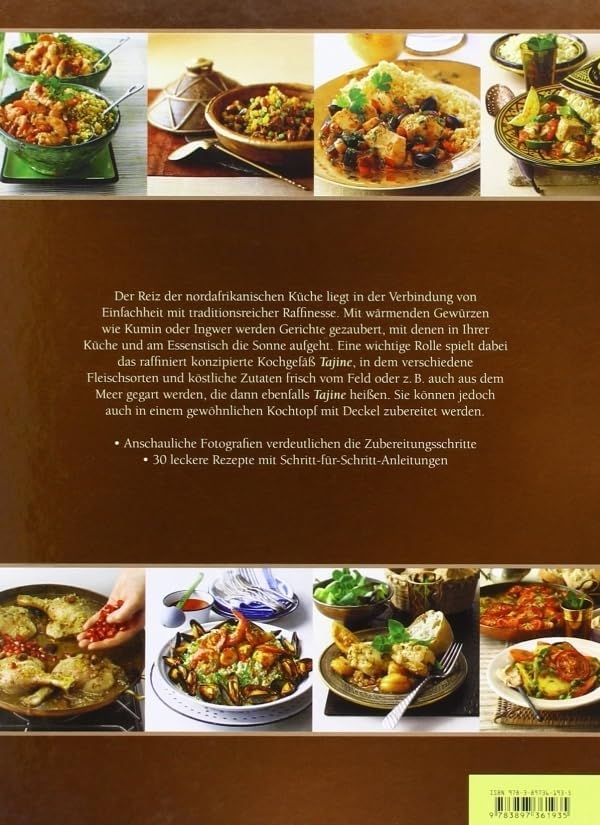 Marokkanische Tajine Topf zum Kochen + Kochbuch | Schmortopf Unglasiert Tuareg Ø 31cm für 3-5 Person