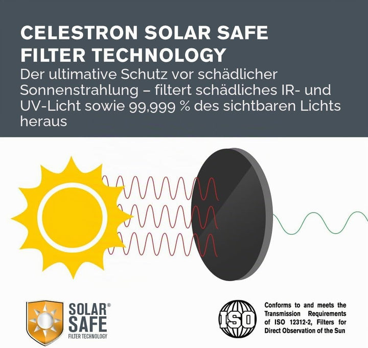 Celestron 71238 EclipSmart 10x42 Porro Solarfernglas - ISO 12312-2 konform, rutschfeste Gummibeschic