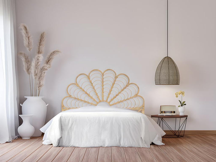 Vente-unique - Bettkopfteil - Rattan - 140 cm - Naturfarben - FLOSIA